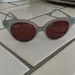 Madewell Athens Cat-Eye Sunglasses in Milky Sea